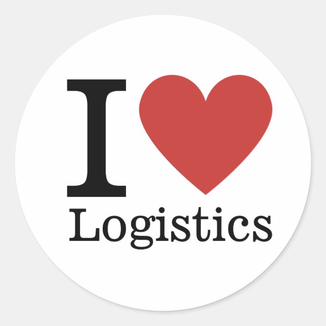 I ❤️ Love Logistics (for Employees) CUSTOM Classic Round Sticker (Front)
