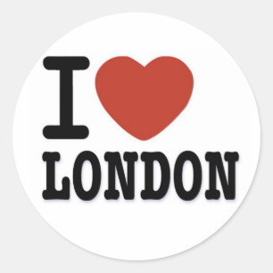 I LOVE LONDON CLASSIC ROUND STICKER