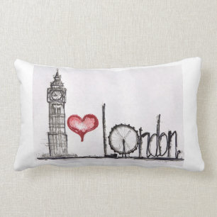 I love London Lumbar Pillow