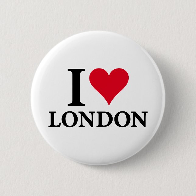 I LOVE LONDON on white.png 2 Inch Round Button (Front)