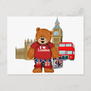 I Love London -Teddy Bear Postcard