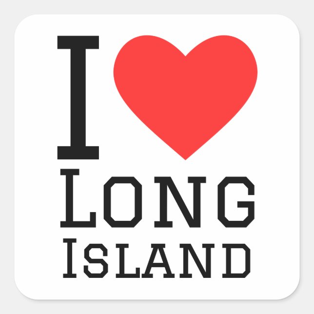 I love Long Island  Square Sticker (Front)