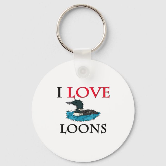 I Love Loons Keychain (Front)