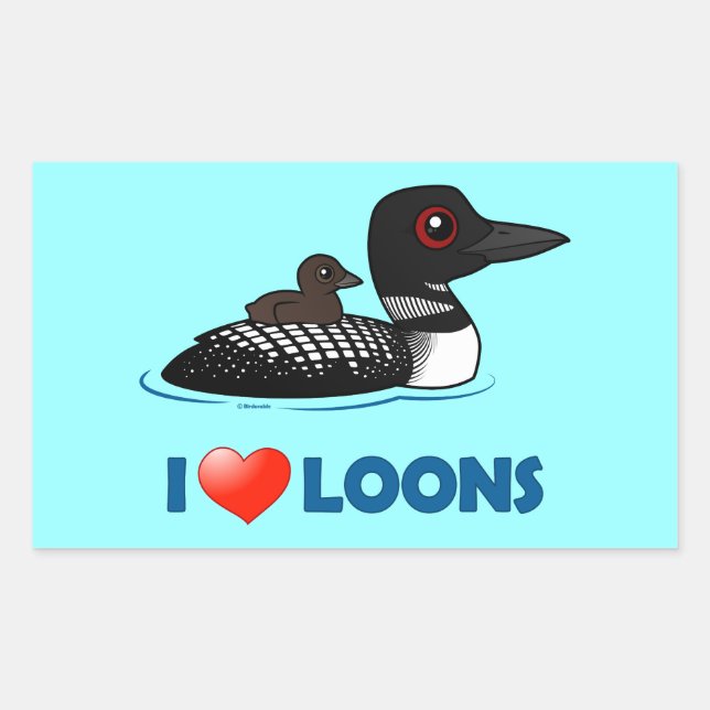 I Love Loons Sticker (Front)