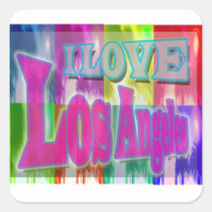 "I LOVE Los Angeles" Colourful Palms Sticker