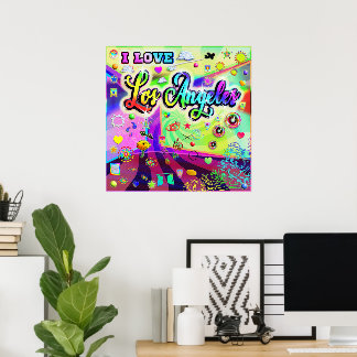 I LOVE Los Angeles Cool Energy Poster