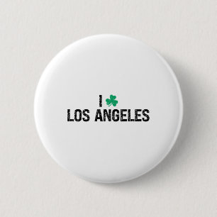 I Love Los Angeles Shamrock Clover St. Patrick's D 2 Inch Round Button
