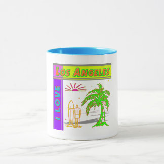 "I LOVE Los Angeles" Sun Palm Tree&Surfer #2 Cup