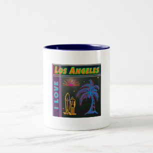 "I LOVE Los Angeles" Sun, Palm Tree&Surfer Cup