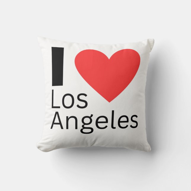 I Love Los Angeles Throw Pillow (Front)