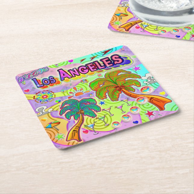 I LOVE Los Angeles Vacation Target Coaster (Angled)