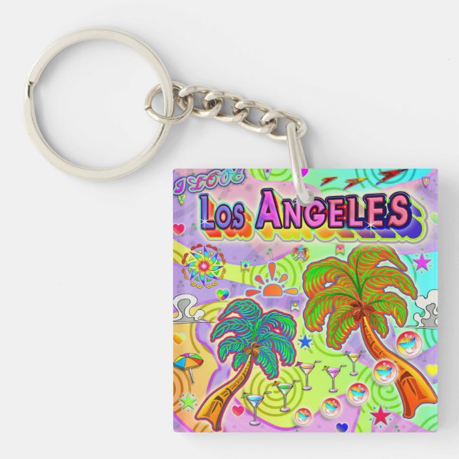 I LOVE Los Angeles Vacation Target Keychain (Front)