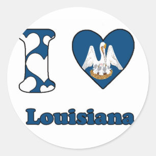 I love Louisiana Classic Round Sticker