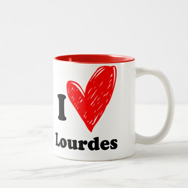 I love Lourdes Two-Tone Coffee Mug (Right)
