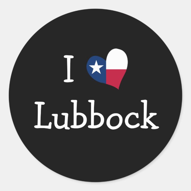 I Love Lubbock Texas Classic Round Sticker (Front)