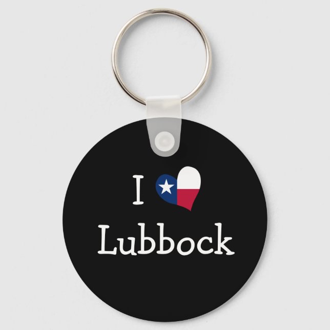 I Love Lubbock Texas Keychain (Front)