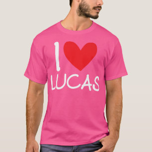I Love Lucas Name Personalized Men Guy BFF Friend  T-Shirt