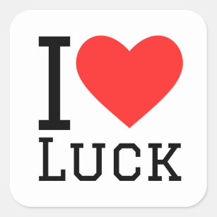 I love luck square sticker