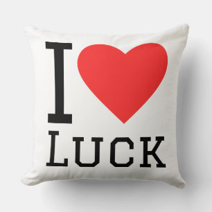 I love luck throw pillow