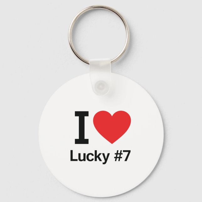 I Love Lucky #7 Keychain (Front)
