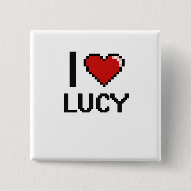 I Love Lucy Digital Retro Design 2 Inch Square Button (Front)