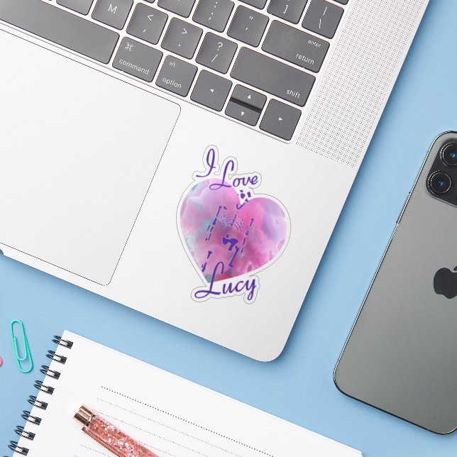 I Love Lucy Fossil Australopithecus Sticker (Laptop w/ iPhone)