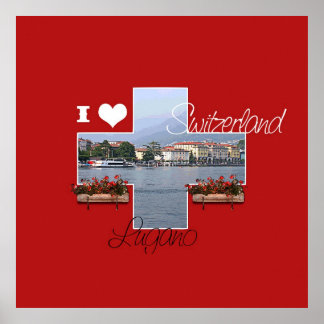 I love Lugano, Suisse - Poster