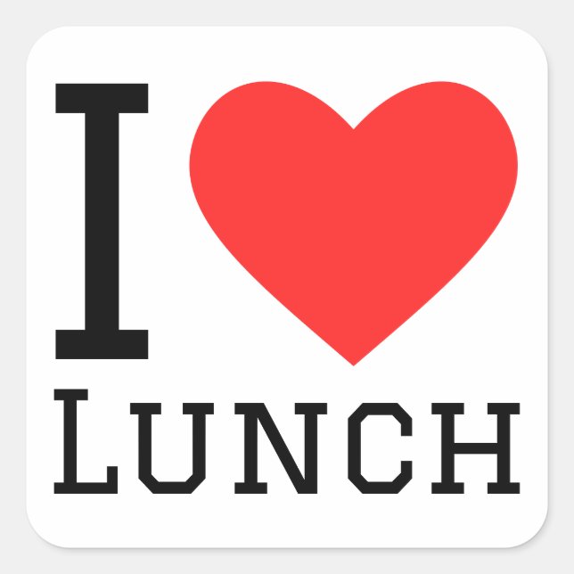 I love lunch square sticker (Front)