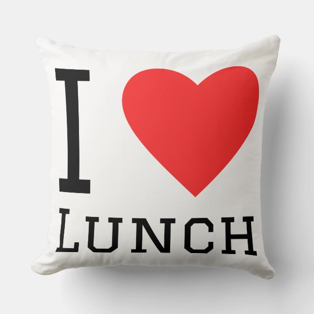 I love lunch throw pillow (Front)