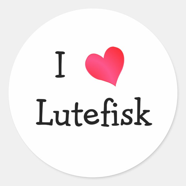 I Love Lutefisk Classic Round Sticker (Front)