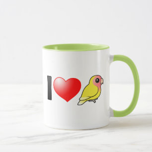 I Love Lutino Peach-faced Lovebirds Mug