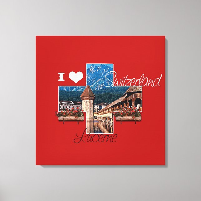 I love Luzern Switzerland - Wrapped Canvas (Front)
