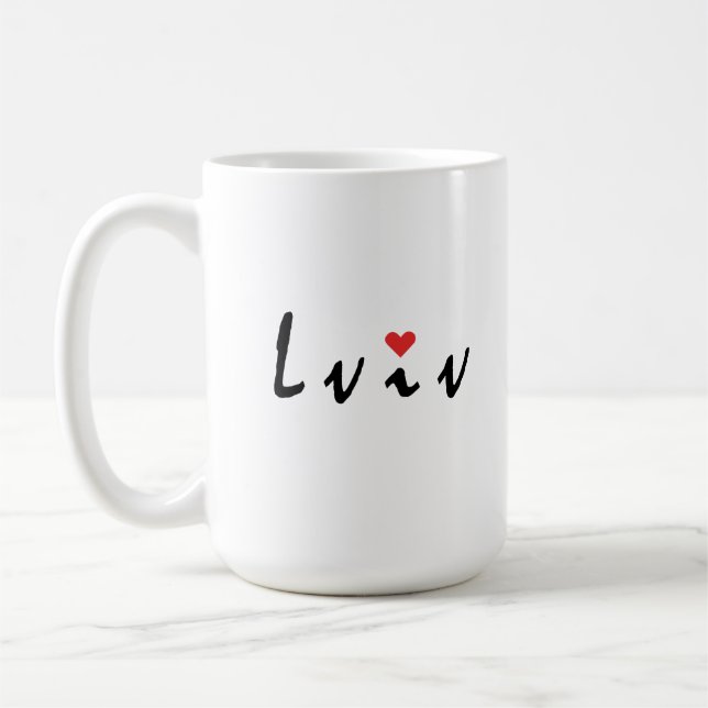 I love Lviv Ukraine Coffee Mug (Left)