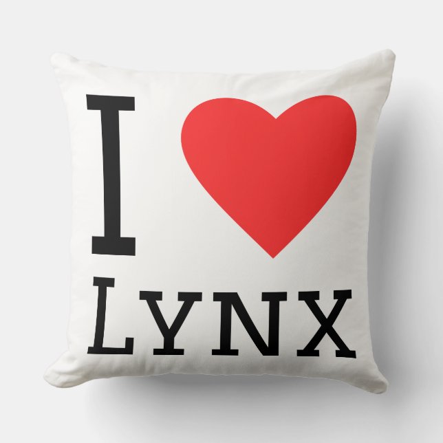 I love lynx  throw pillow (Front)