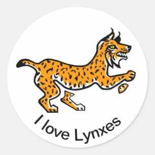 I love LYNXES - Endangered animal - Classic Round Sticker