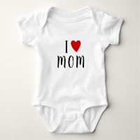 I love M O M | Heart custom text MOM Baby Bodysui