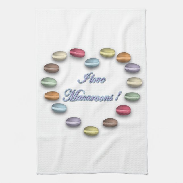 I Love Macaroons Towel (Vertical)