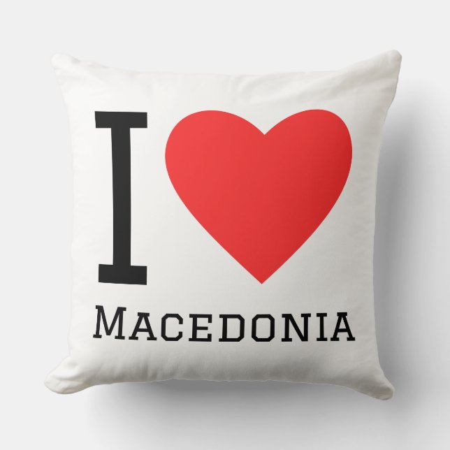 I love macedonia square sticker throw pillow (Front)