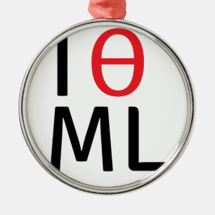 I love machine learning metal ornament