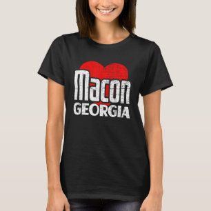 I Love Macon Georgia Retro Big Heart Macon Vacatio T-Shirt