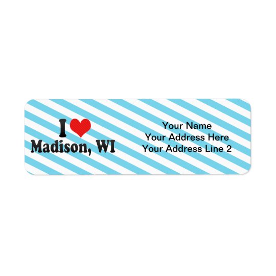 I Love Madison, WI Return Address Label