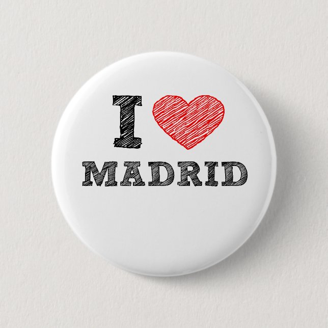 I Love Madrid 2 Inch Round Button (Front)