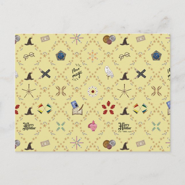 "I Love Magic" Diamond Pattern Postcard (Front)