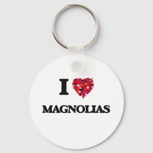 I Love Magnolias Keychain