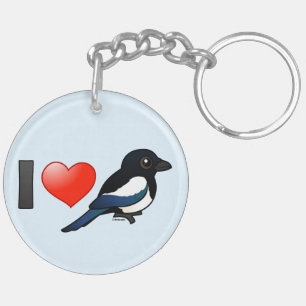 I Love Magpies Keychain