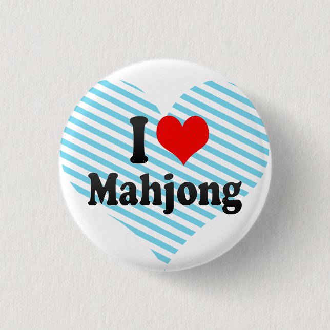 I love Mahjong 1 Inch Round Button (Front)