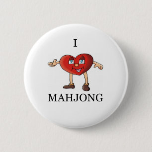 i love mahjong 2 inch round button