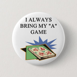 i love mahjong player 2 inch round button
