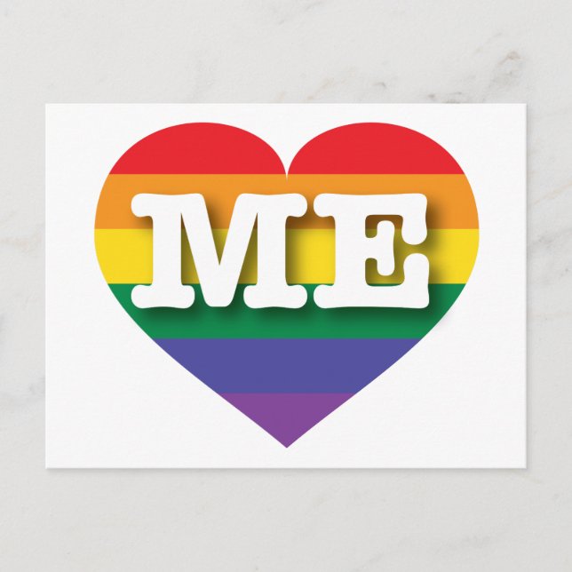 I love Maine Gay Pride Rainbow Heart Postcard (Front)
