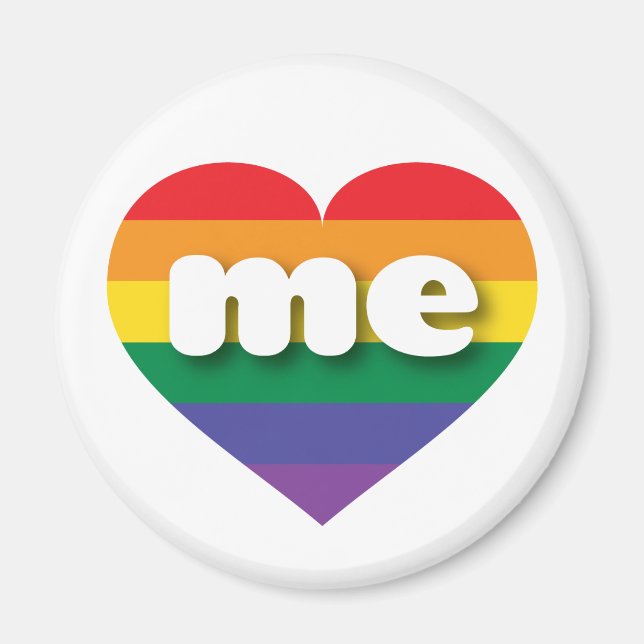 I Love Maine Rainbow Heart Magnet (Front)